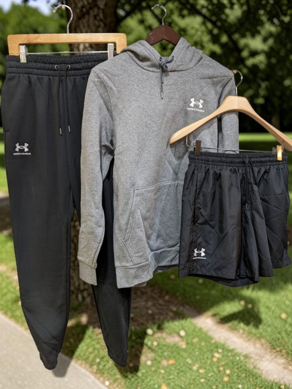 Men's Under Armour Hoodie/Pants/Shorts 3 Piece set -Small - Black- NWT!!
